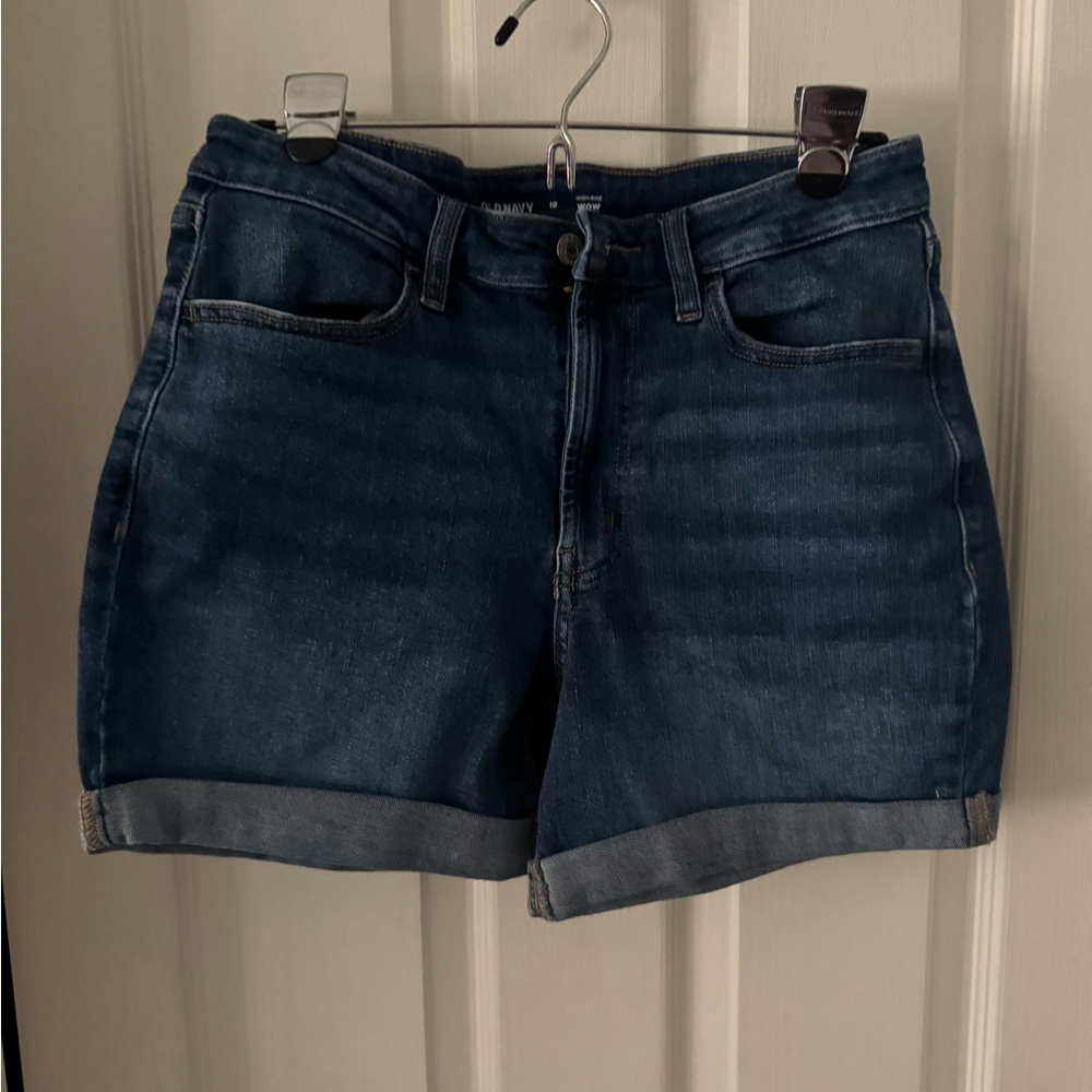 Old Navy Dark Blue Rolled Cuff Denim Shorts